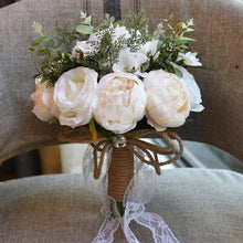Load image into Gallery viewer, Satin Roses Bride Bouquet