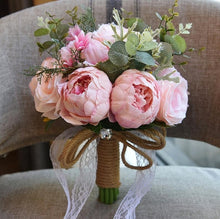 Load image into Gallery viewer, Satin Roses Bride Bouquet