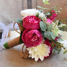 Load image into Gallery viewer, Satin Roses Bride Bouquet