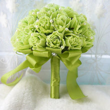 Load image into Gallery viewer, Pears Beaded with Ribbon Bride Bouquet
