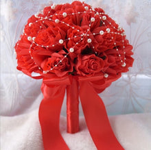Load image into Gallery viewer, Pears Beaded with Ribbon Bride Bouquet