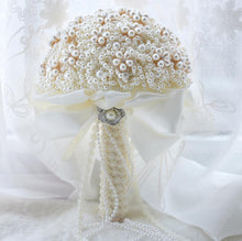 Load image into Gallery viewer, Gold Broach Bride Bouquet
