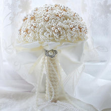 Load image into Gallery viewer, Gold Broach Bride Bouquet