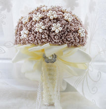 Load image into Gallery viewer, Gold Broach Bride Bouquet