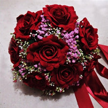 Load image into Gallery viewer, Glamorous Red Bride Bouquet