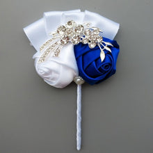 Load image into Gallery viewer, Ivory and Bordeaux Boutonniere