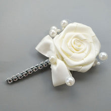 Load image into Gallery viewer, Ivory Pearl Boutonniere
