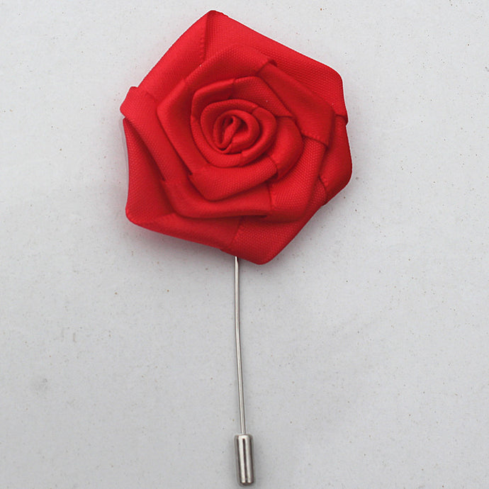 Red Satin Rose Boutonniere