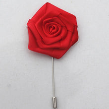 Load image into Gallery viewer, Red Satin Rose Boutonniere